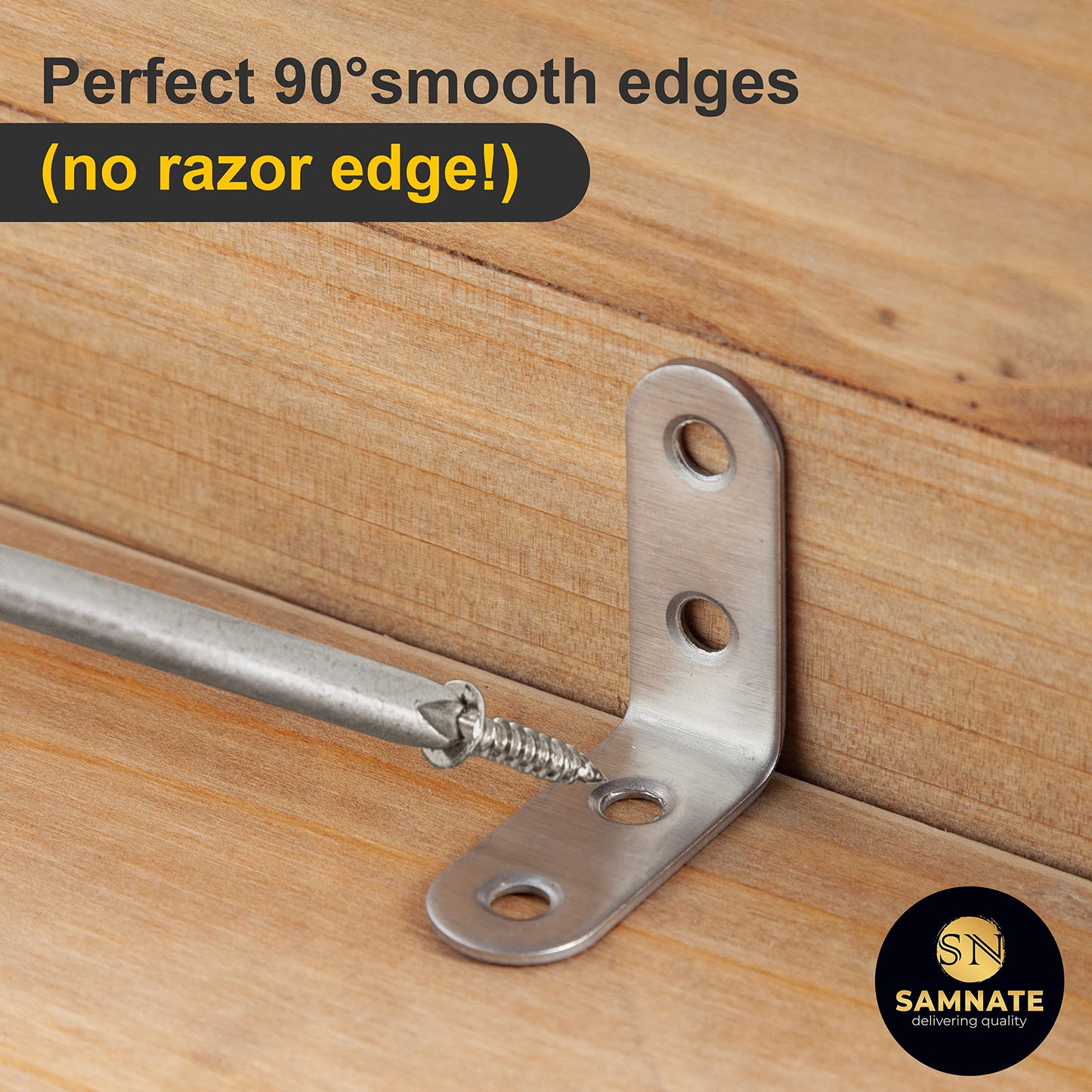 SAMNATE Heavy Duty L Brackets – 20pcs Steel Set