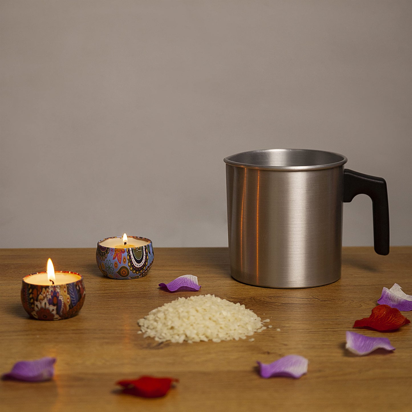 SAMNATE 1.2L Premium Wax Melting Pot - Versatile Candle Making Jug, Ideal for Candle Wax Melting - Durable Metal Jug for Candle Making, Wax Pouring Jug Included - Complete Wax Melts Making Kit