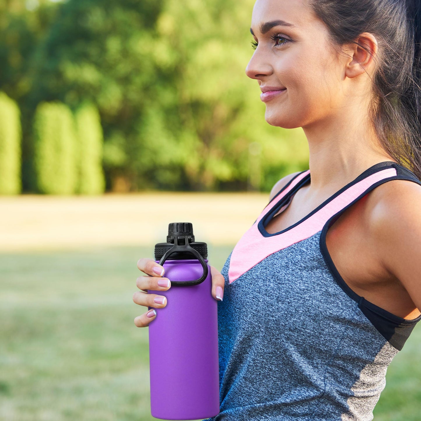 SAMNATE Insulated Stainless Steel coffee Flask - 1L(34oz) Large Capacity thermal flask for Hot and Cold Drinks - Leakproof Travel hot water Flask with Cup for Coffee, Tea, Water