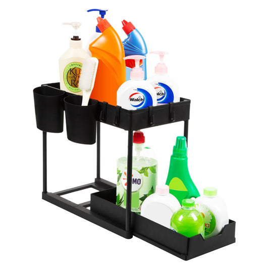 SAMNATE Under Sink Organizer – 2 Tier Storage Shelf