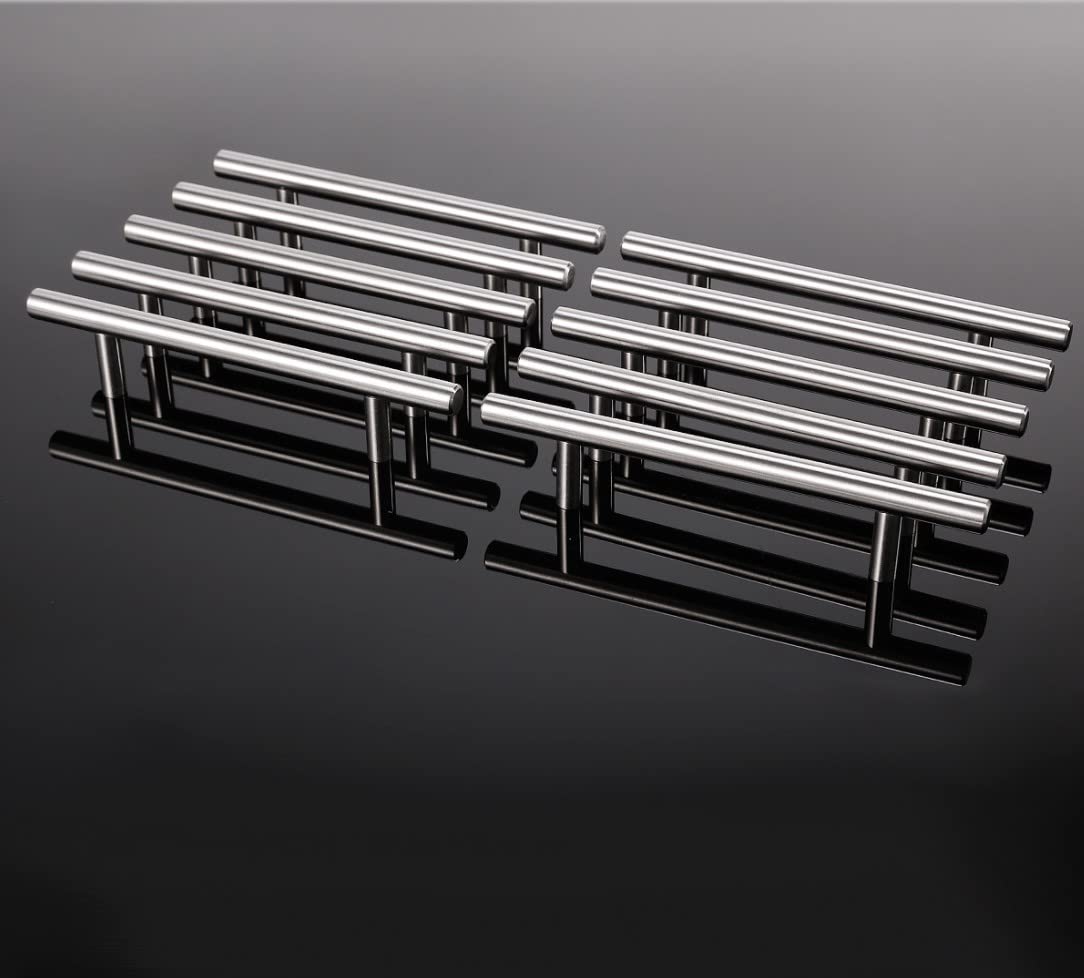SAMNATE Premium 10 Pack with 4 Screws - 128mm Stylish Kitchen & Wardrobe Door Handles - Perfect for Home Furniture - Durable Handles Set