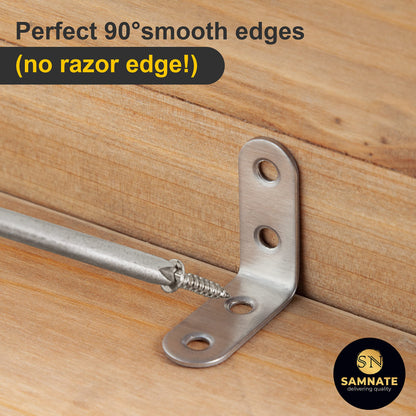 SAMNATE Heavy Duty L Brackets – 20pcs Steel Set