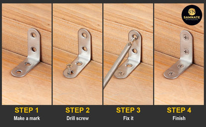 SAMNATE Heavy Duty L Brackets – 20pcs Steel Set