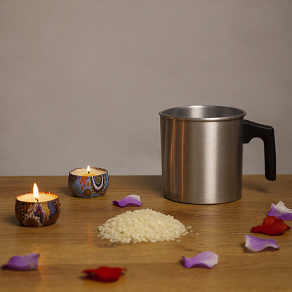SAMNATE 1.2L Premium Wax Melting Pot - Versatile Candle Making Jug, Ideal for Candle Wax Melting - Durable Metal Jug for Candle Making, Wax Pouring Jug Included - Complete Wax Melts Making Kit