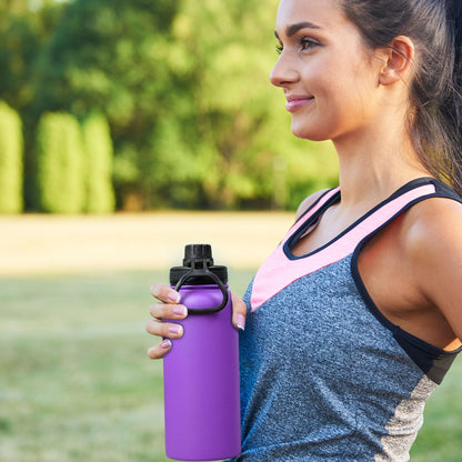 SAMNATE Insulated Stainless Steel coffee Flask - 1L(34oz) Large Capacity thermal flask for Hot and Cold Drinks - Leakproof Travel hot water Flask with Cup for Coffee, Tea, Water