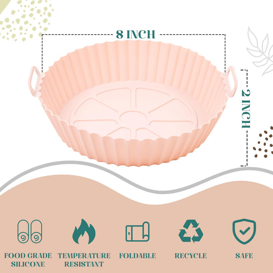 SAMNATE 4pcs Silicone Air Fryer Liner Reusable Air Fryer Liners Dual Airfryer Liners for Air Fryer Baskets Air Fryer Silicone Liner Insert Air Fryer Accessories for Crisp Cooking